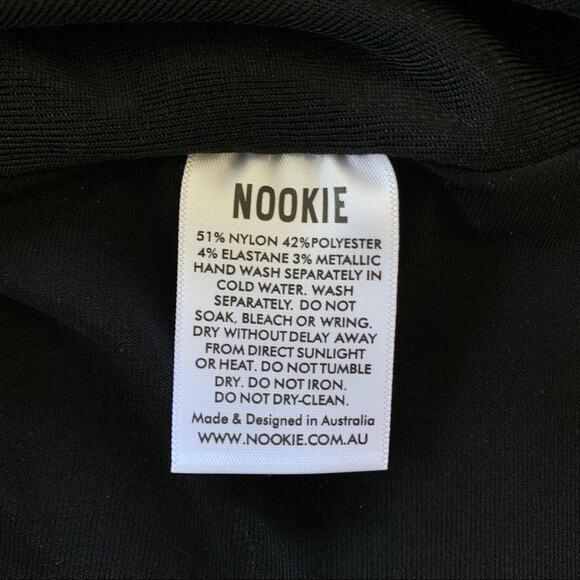 NEW Nookie Bellagio Mini Dress (Sz L) Halter Faux Wrap Black Shimmer - Picture 14 of 16